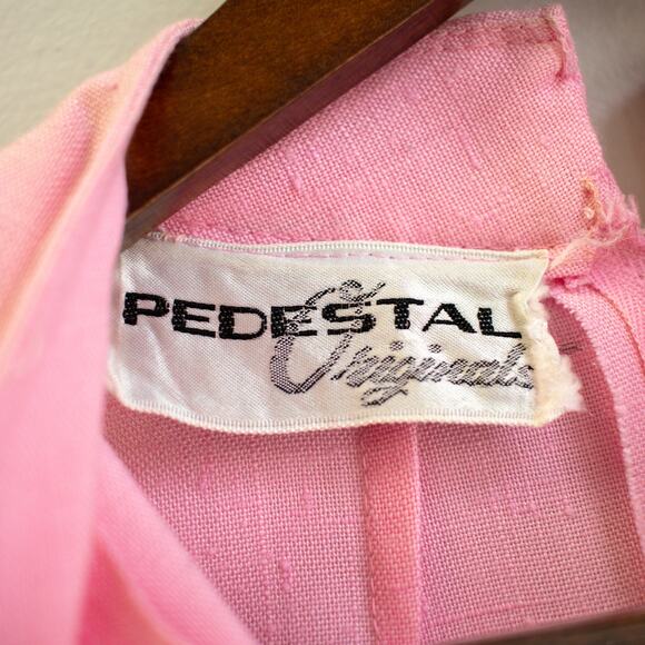 Vintage 80s  Pink Sleeveless Dress Size Medium - Picture 3 of 8